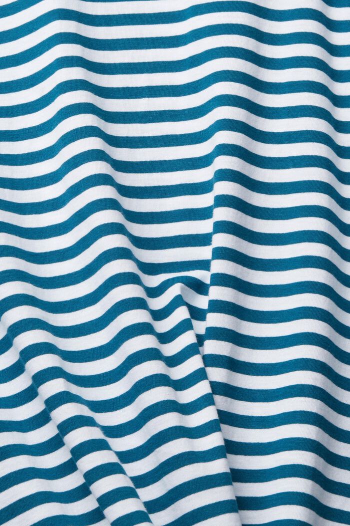 Camiseta de punto con estampado de rayas, PETROL BLUE, detail image number 4