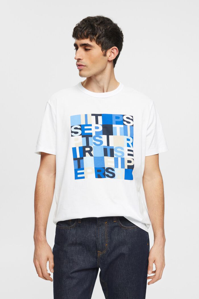 Camiseta con logotipo estampado, algodón ecológico, WHITE, detail image number 0