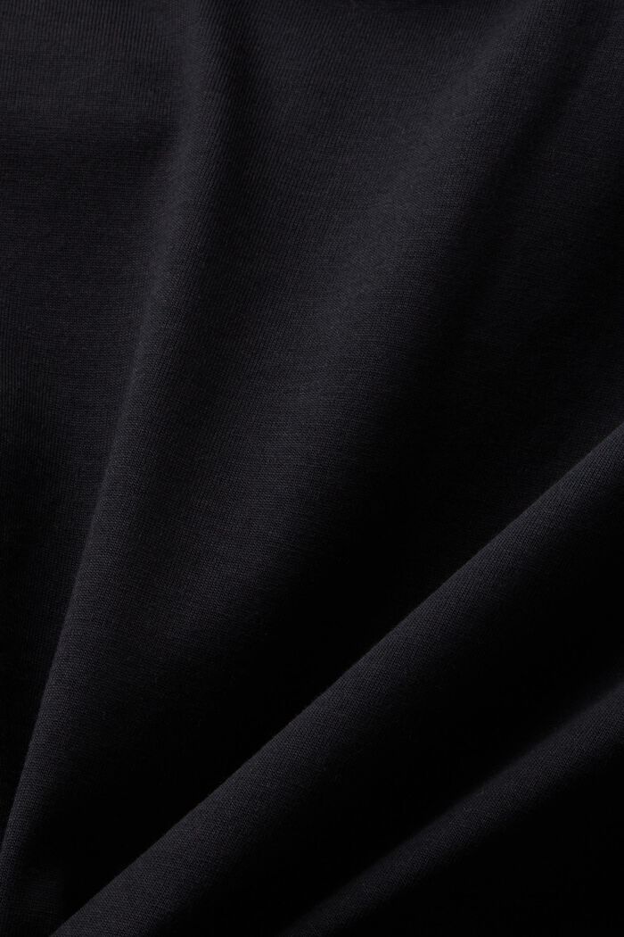 Camiseta de jersey de algodón pima con cuello redondo, BLACK, detail image number 4