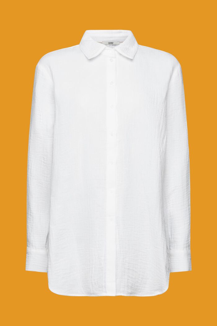 Camisa de sirsaca de algodón, WHITE, detail image number 5