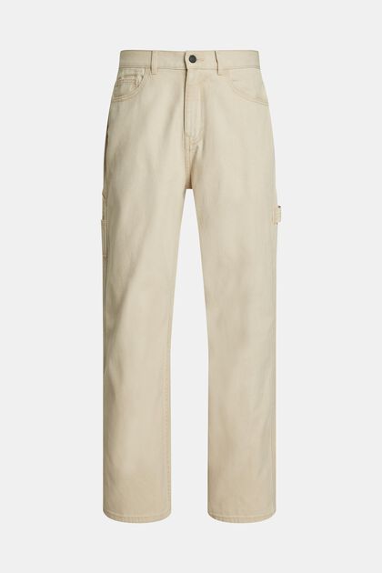 Pantalón chino de corte recto estilo carpintero, SAND, overview