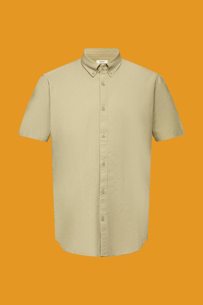 Camisa de algodón con cuello abotonado, LIGHT GREEN, detail image number 5
