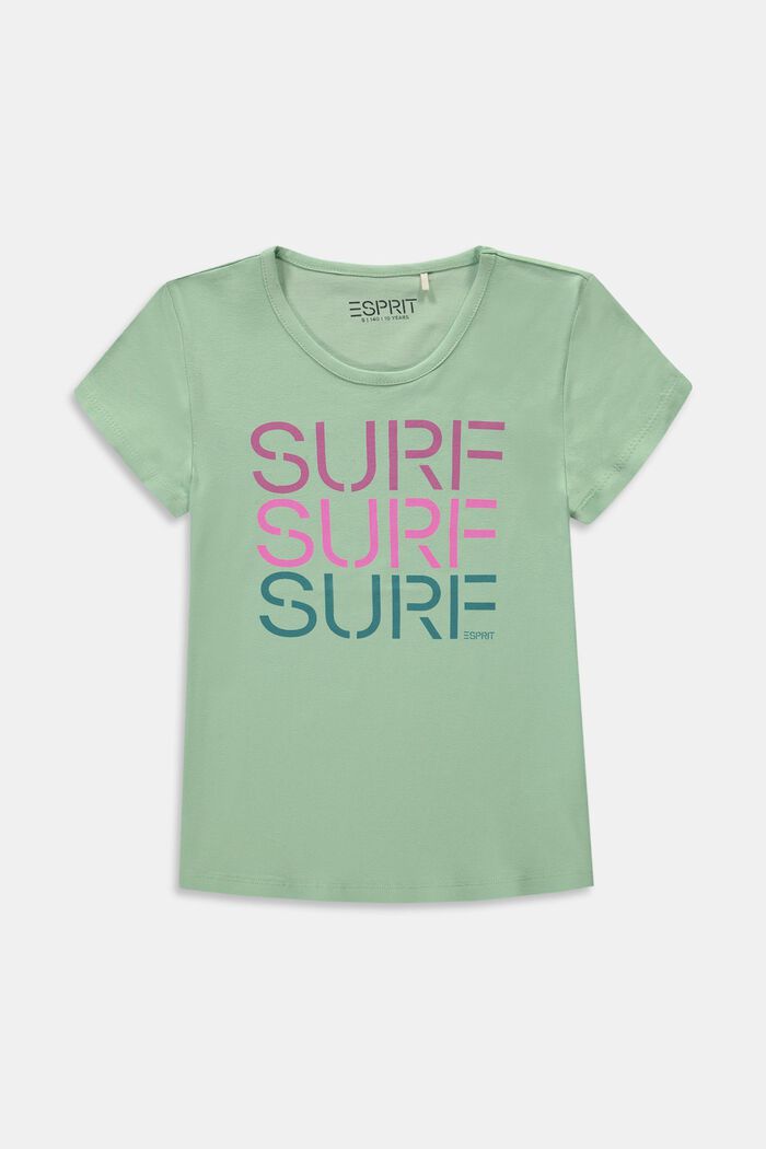 Camiseta de algodón con estampado surfero, PISTACCHIO GREEN, overview