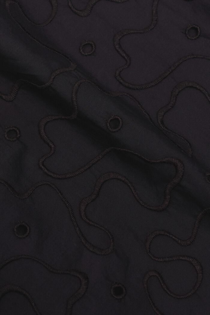 Vestido midi con mangas abullonadas y cinturón, BLACK, detail image number 5