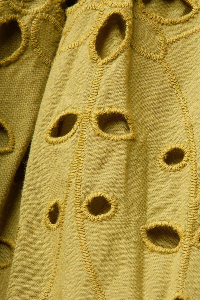 Minifalda bordada con ojales, 100% algodón, PISTACHIO GREEN, detail image number 5