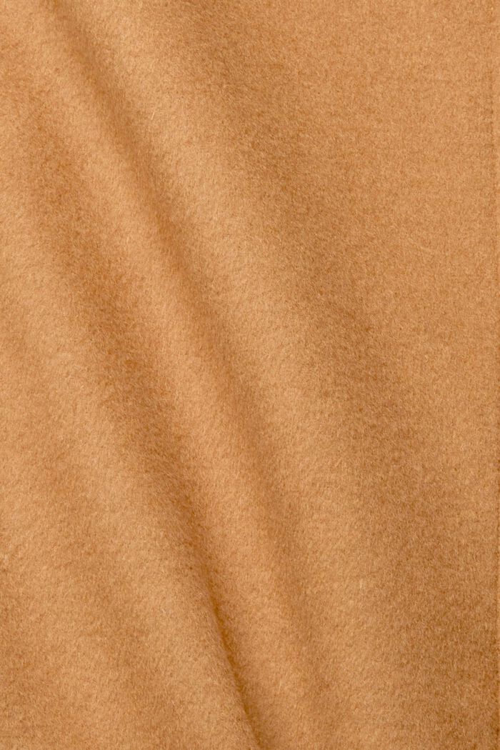 Abrigo en mezcla de lana de estilo chaqueta-camisera, CARAMEL, detail image number 5