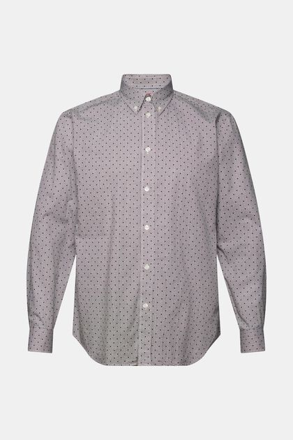 Camisa de cuello abotonado con estampado, 100% algodón