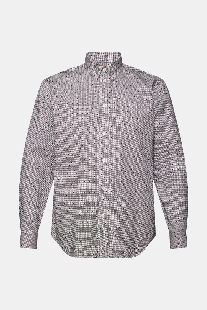 Camisa de cuello abotonado con estampado, 100% algodón, DARK BROWN, detail image number 5