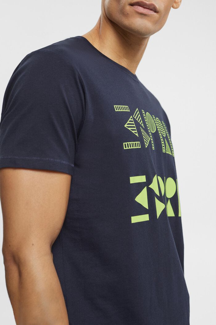 Camiseta de punto con logotipo estampado, NAVY, detail image number 0