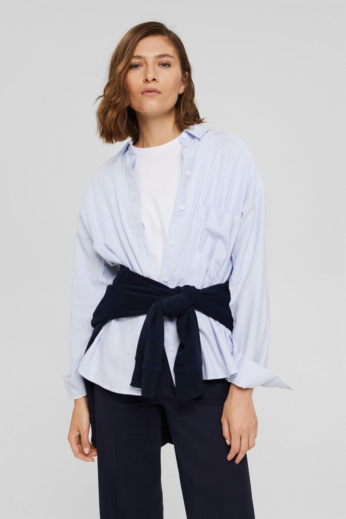 Blusa camisera en 100 % algodón ecológico, PASTEL BLUE, detail image number 5