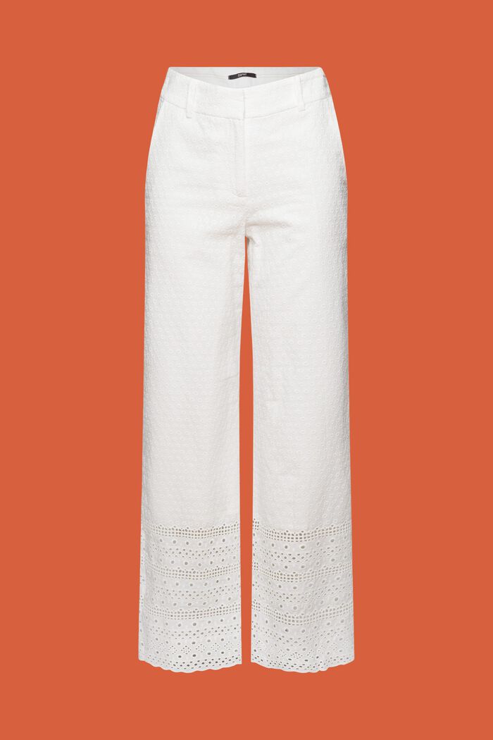 Pantalón bordado, 100 % algodón, WHITE, detail image number 7