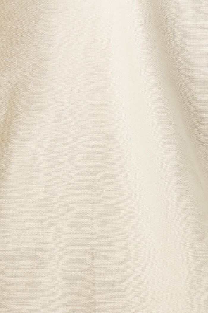 Culotte corto en mezcla de algodón y lino, CREAM BEIGE, detail image number 6