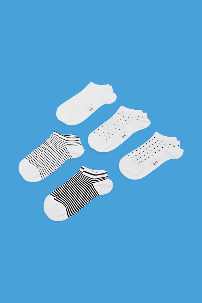 Pack de 5 pares de calcetines para deportivas, algodón ecológico, OFF WHITE, detail image number 0