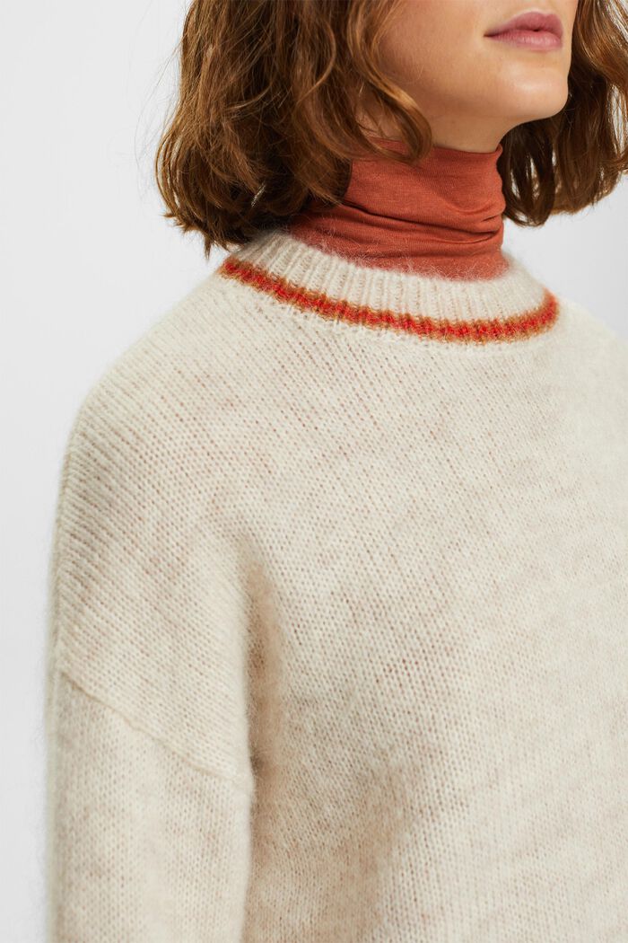 Jersey con mezcla de lana mohair, NEW CREAM BEIGE, detail image number 2