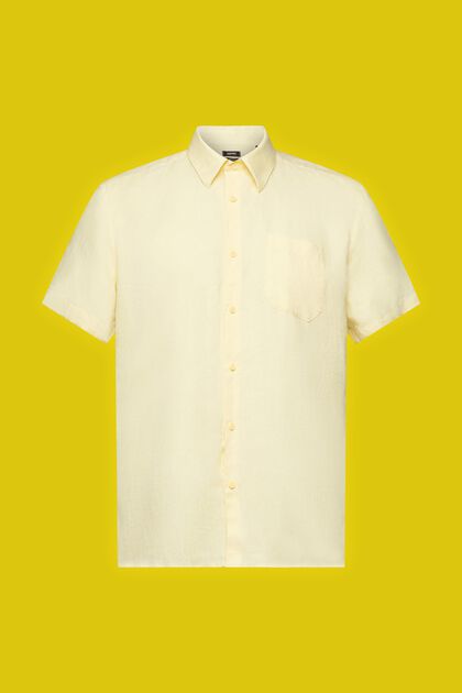 Camisa de lino con cuello abotonado