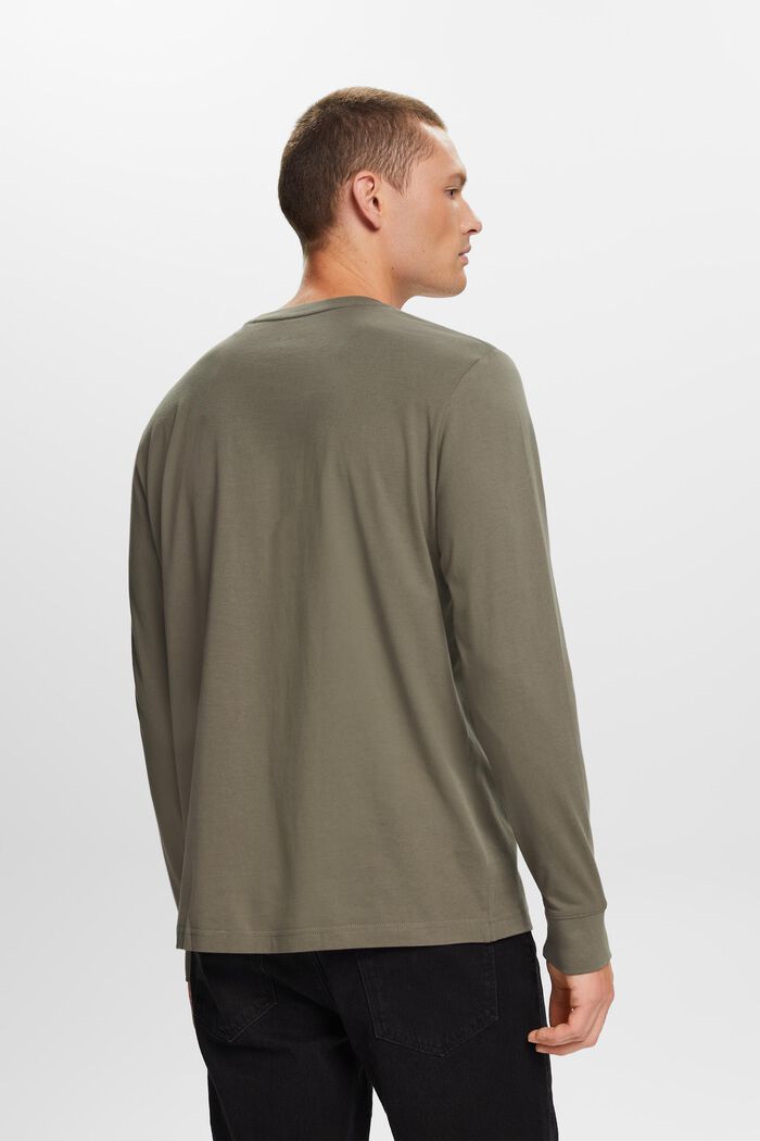 Camiseta de manga larga de tejido jersey, 100% algodón, GUNMETAL, detail image number 3