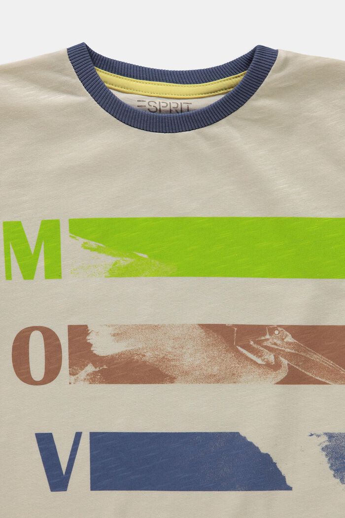 Camiseta con estampado, 100% algodón, CREAM BEIGE, detail image number 2