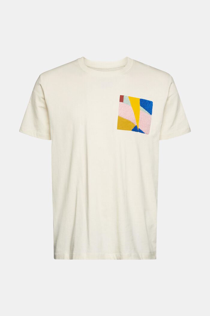 Camiseta de tejido jersey con aplicación, CREAM BEIGE, detail image number 5