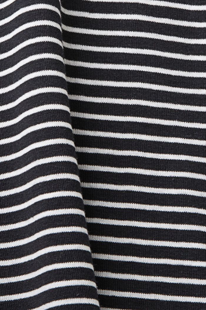 Camiseta de manga larga con diseño de rayas, algodón ecológico, BLACK, detail image number 4