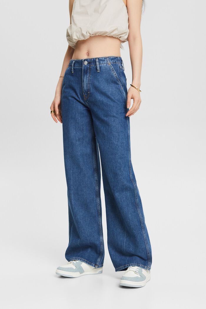 Jeans high-rise retro wide leg, BLUE MEDIUM WASHED, detail image number 0