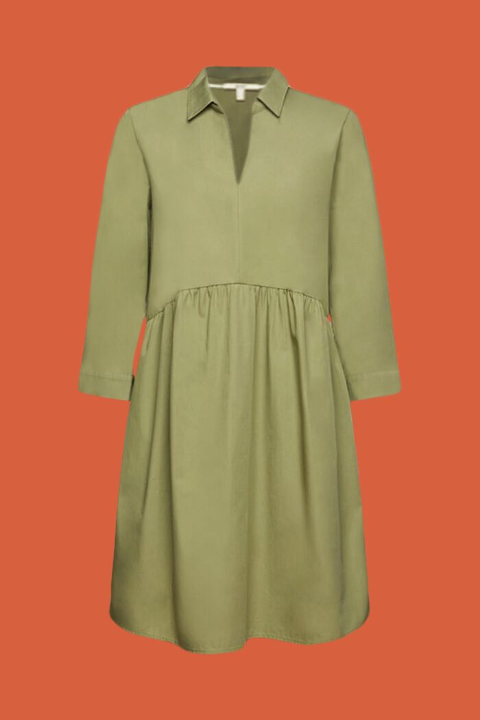 Vestido de línea en A de algodón ecológico, LIGHT KHAKI, detail image number 6