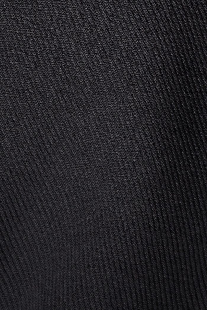 Chaqueta de corte cuadrado con textura de sarga, BLACK, detail image number 4