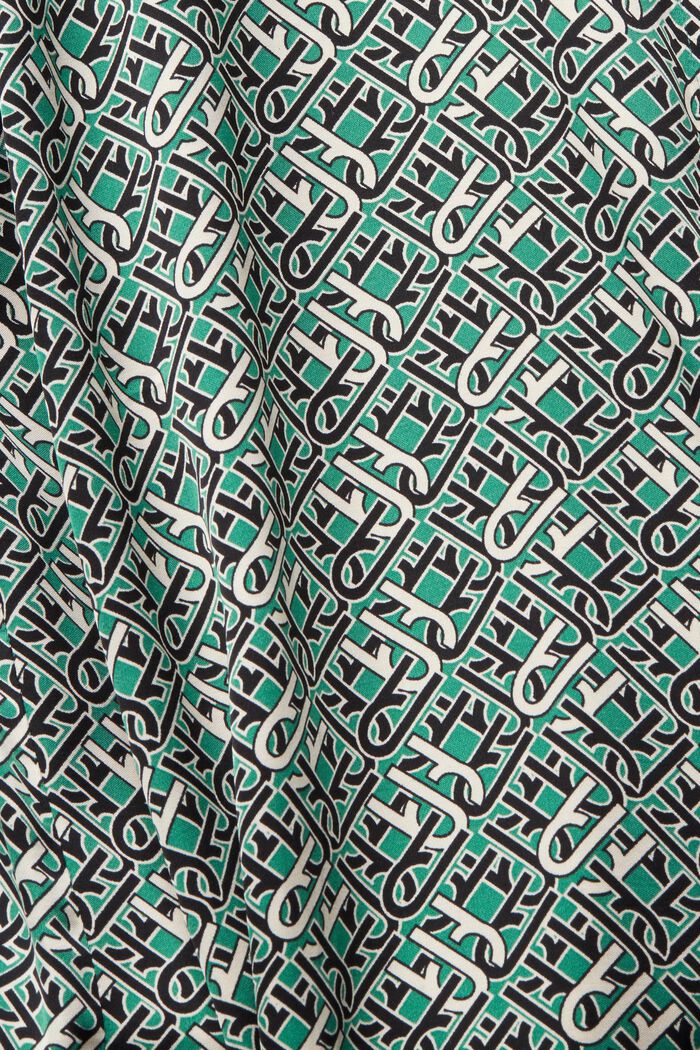 Blusa de satén con estampado allover, EMERALD GREEN, detail image number 1