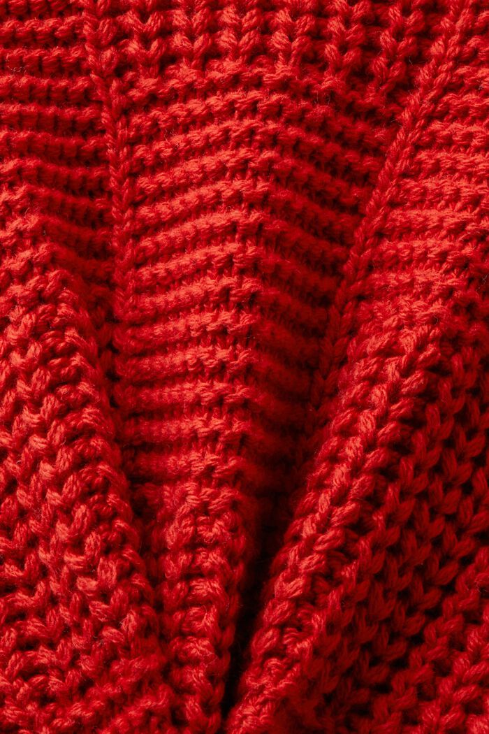 Jersey estilo chal de punto grueso, DARK RED, detail image number 5