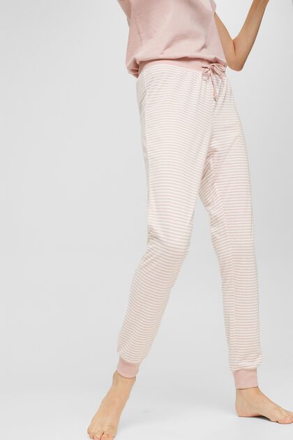 Pantalón de pijama en punto con mezcla de algodón ecológico, OLD PINK COLORWAY, overview