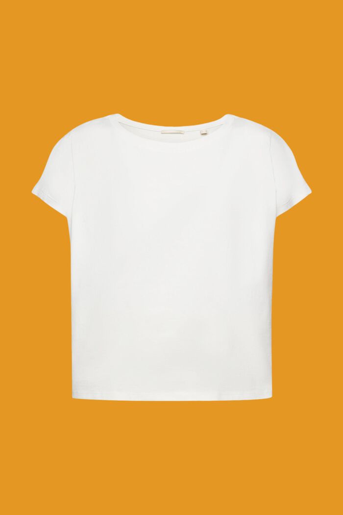 Camiseta con detalles plisados, OFF WHITE, detail image number 6