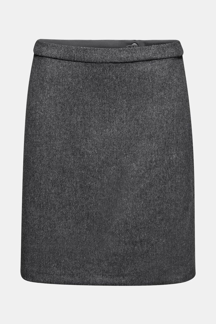 Con lana: falda en línea A muy elegante, DARK GREY, overview