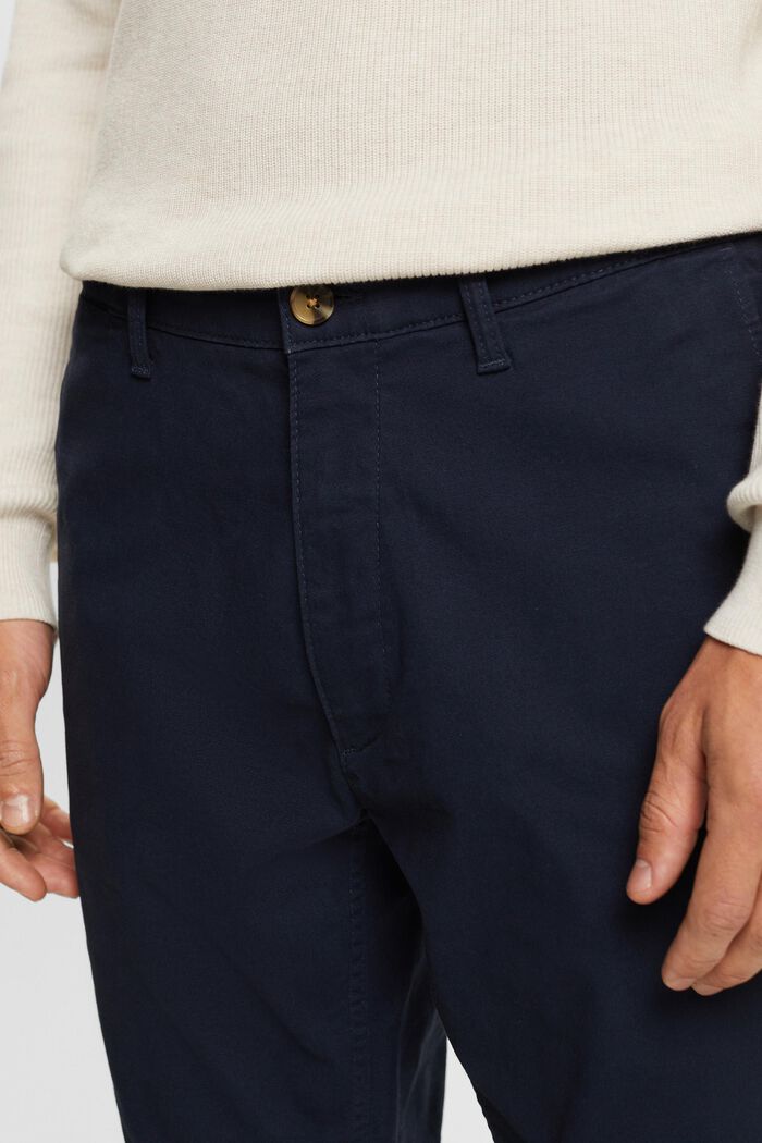 Pantalones chinos, algodón elástico, NAVY, detail image number 2