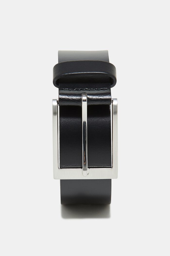 Cinturón básico en piel lisa, BLACK, detail image number 0