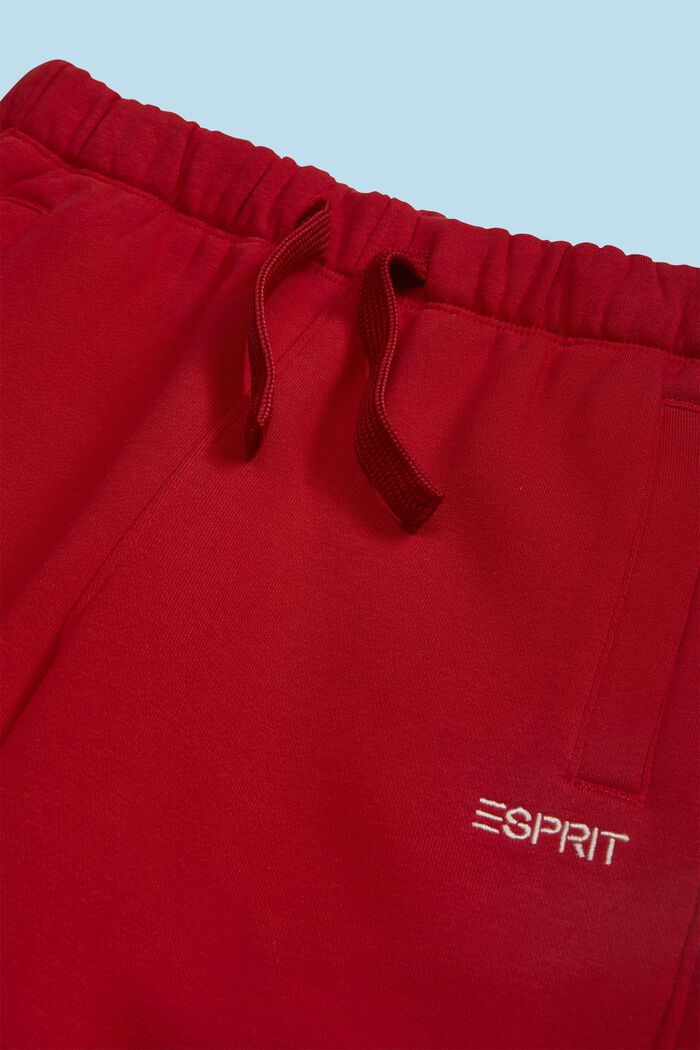 Pantalones deportivos en mezcla de algodón con logotipo, DARK RED, detail image number 2