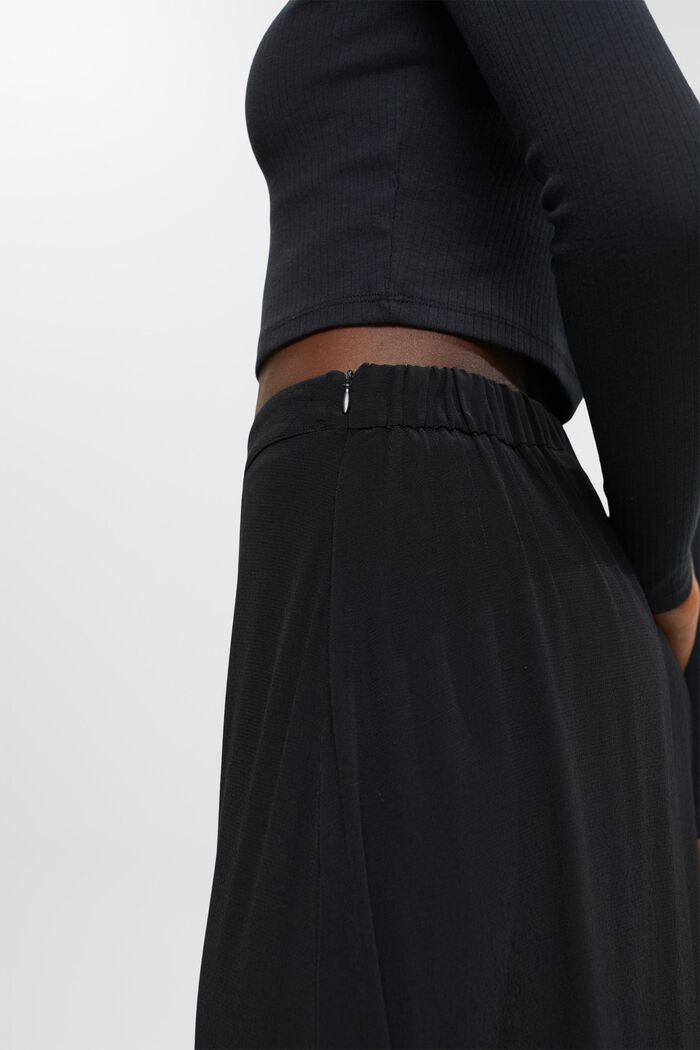 Falda midi con aberturas laterales, BLACK, detail image number 3