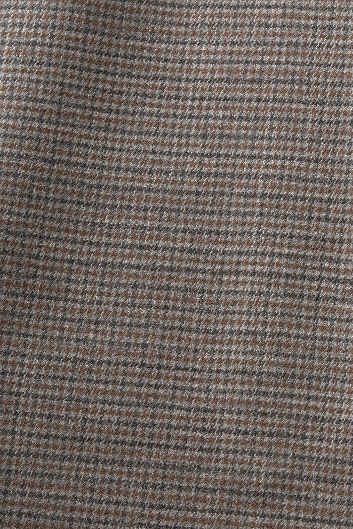 Blazer de lana con diseño de pata de gallo, BROWN GREY, detail image number 5
