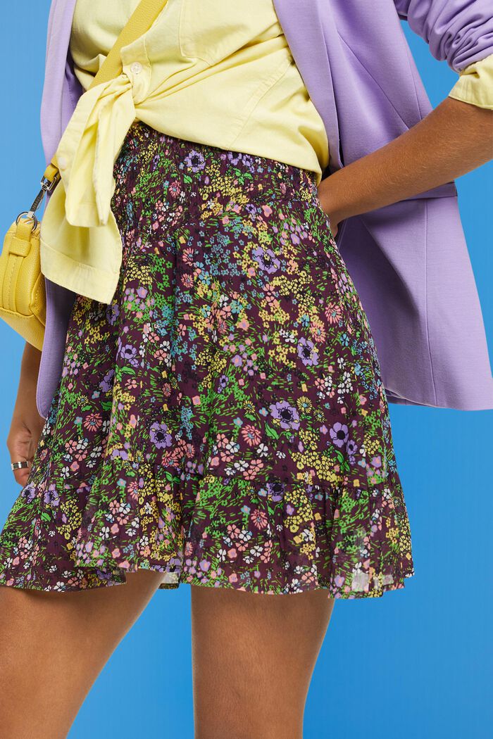 Minifalda floral, DARK PURPLE, detail image number 2