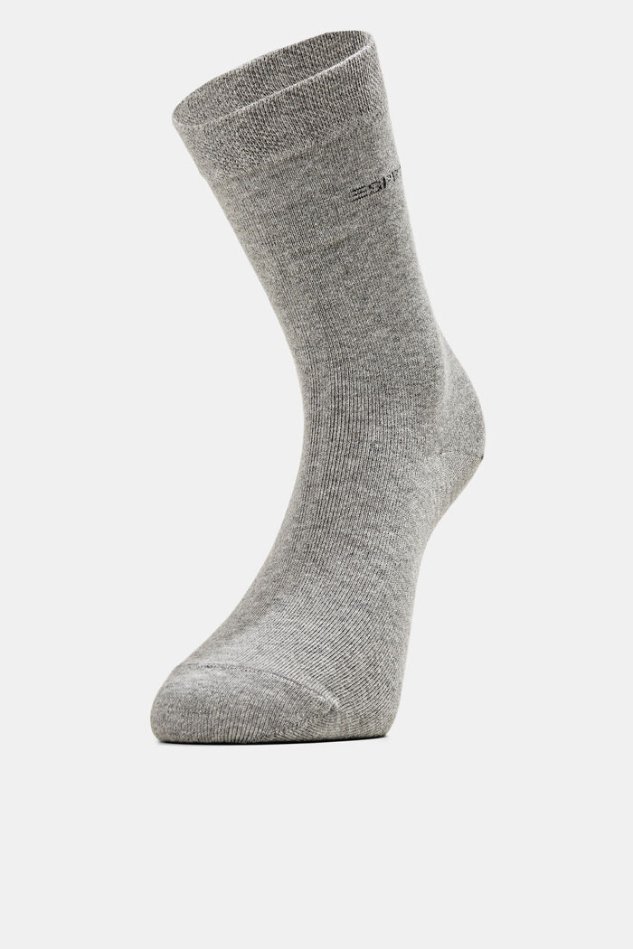 Pack de dos pares de calcetines realizados en mezcla de algodón ecológico, LIGHT GREY MELANGE, detail image number 0