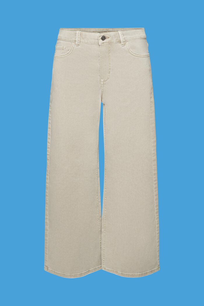 Pantalón culotte de tiro alto con perneras anchas, DUSTY GREEN, detail image number 6