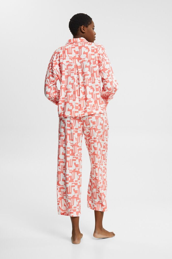 Pijama estampado de viscosa LENZING™ ECOVERO™, CORAL, detail image number 3