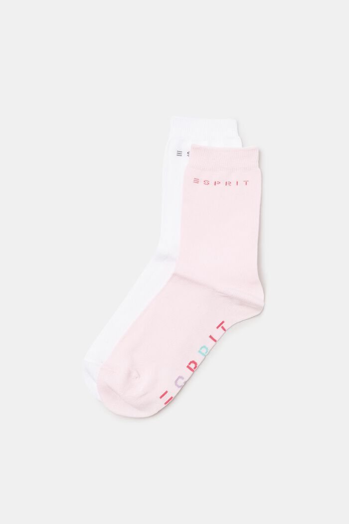 Calcetines infantiles con logotipo, WHITE/ROSE, detail image number 0