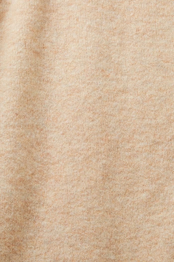 Cárdigan abotonado de cuello pico, mezcla de lana, SAND, detail image number 5