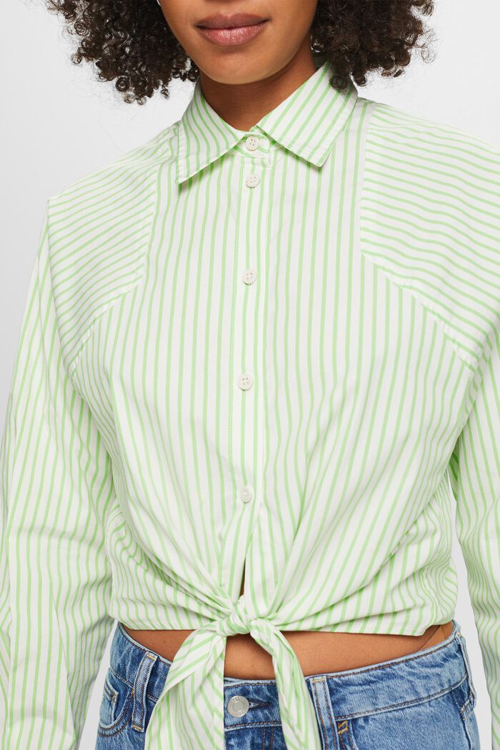 Camisa con lazo a rayas, CITRUS GREEN, detail image number 3