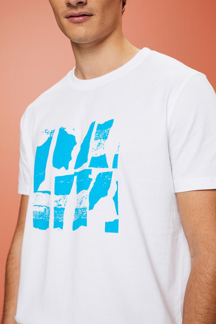 Camiseta con estampado frontal, 100% algodón, WHITE, detail image number 2