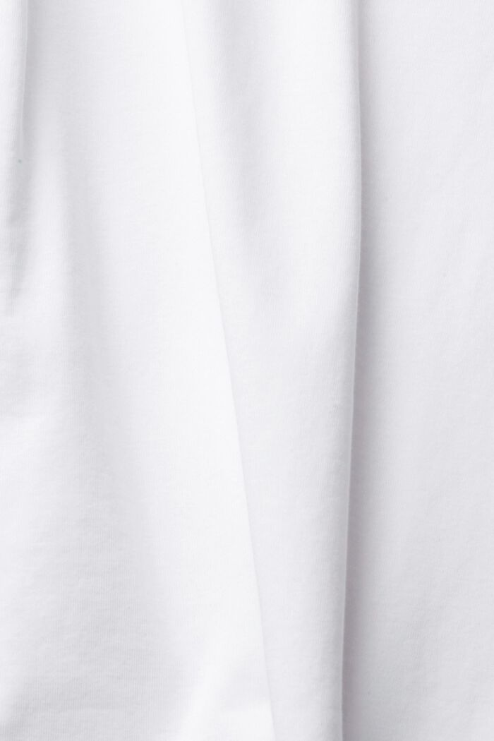 Camiseta con puños remangables en algodón ecológico, WHITE, detail image number 6