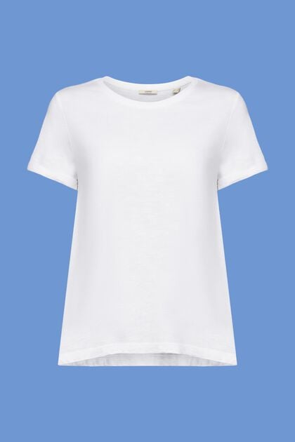 Camiseta básica con cuello redondo, 100 % algodón
