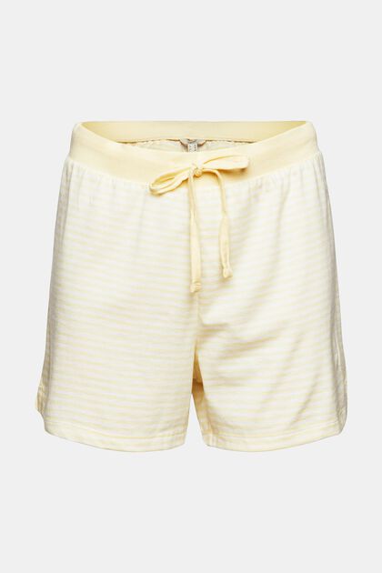 Shorts de pijama de punto con mezcla de algodón ecológico, NEW PASTEL YELLOW, overview