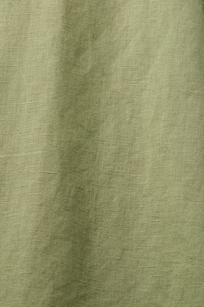 Camisa de manga corta confeccionada en una mezcla de lino y algodón, LIGHT KHAKI, detail image number 6
