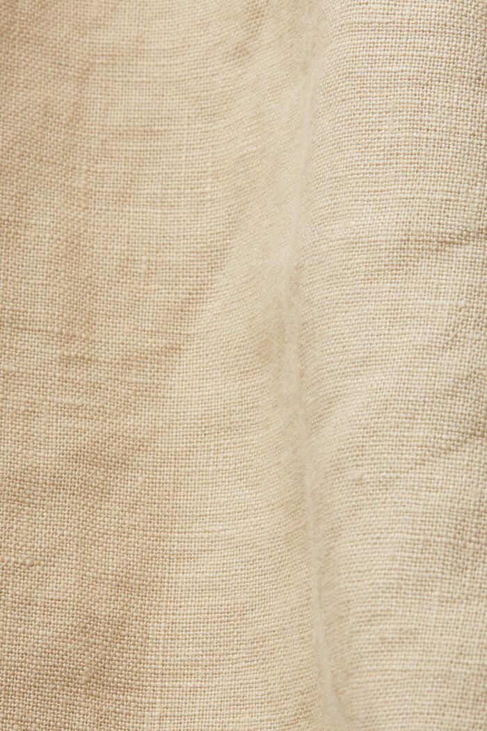 Camisa de lino con manga corta, SAND, detail image number 4