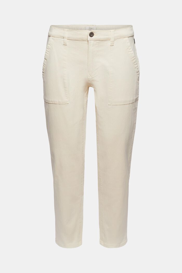Pantalón tobillero de sarga con bolsillos grandes, SAND, detail image number 6